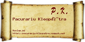 Pacurariu Kleopátra névjegykártya